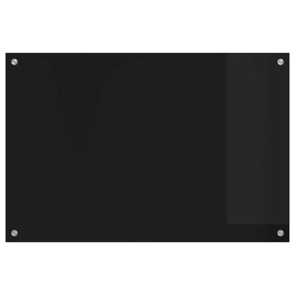 vidaXL Kitchen Backsplash Black 90 x 60 cm Tempered Glass 4