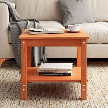 vidaXL Coffee Table Wax brown 50 x 50 x 45 cm Solid pine wood 1