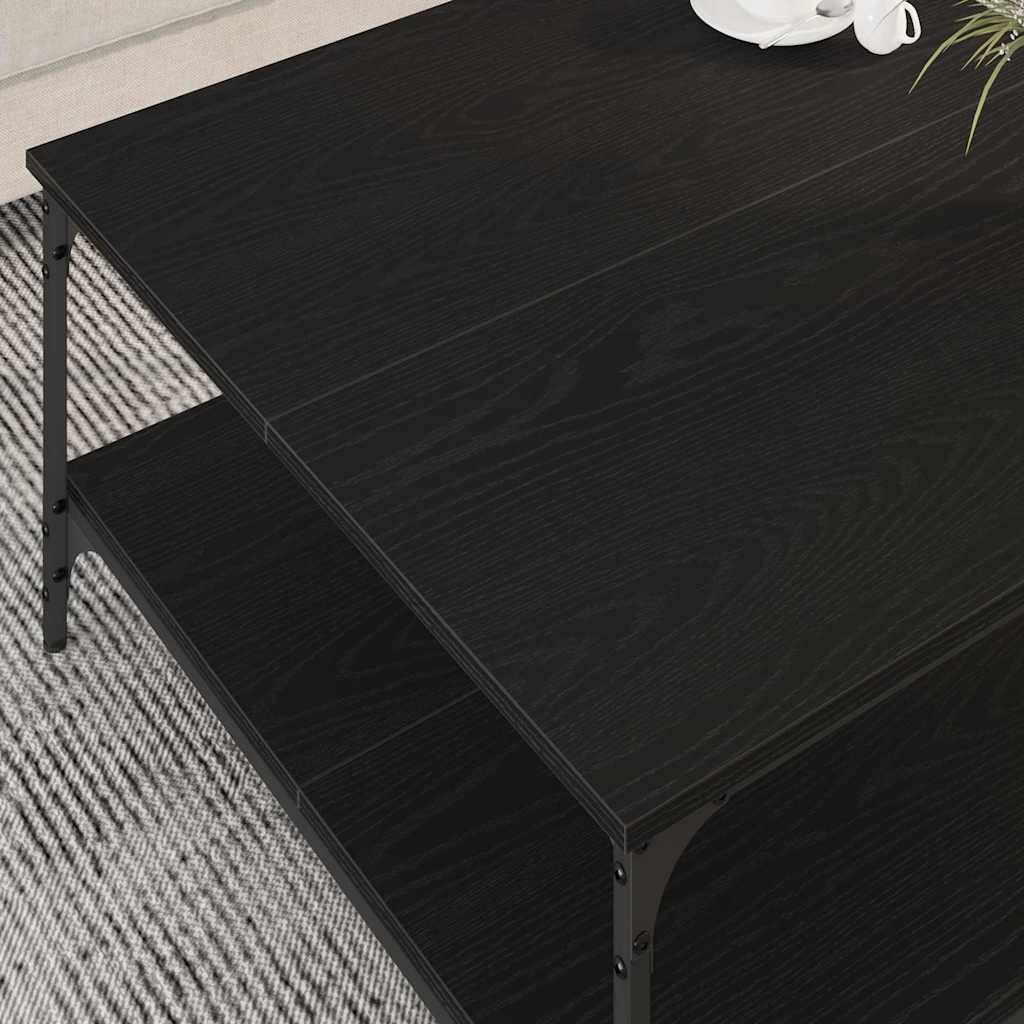 vidaXL Coffee Table Black oak 80 x 80 x 40 cm Engineered Wood 4