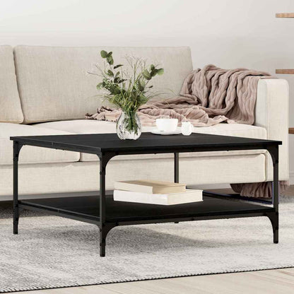 vidaXL Coffee Table Black oak 80 x 80 x 40 cm Engineered Wood 1