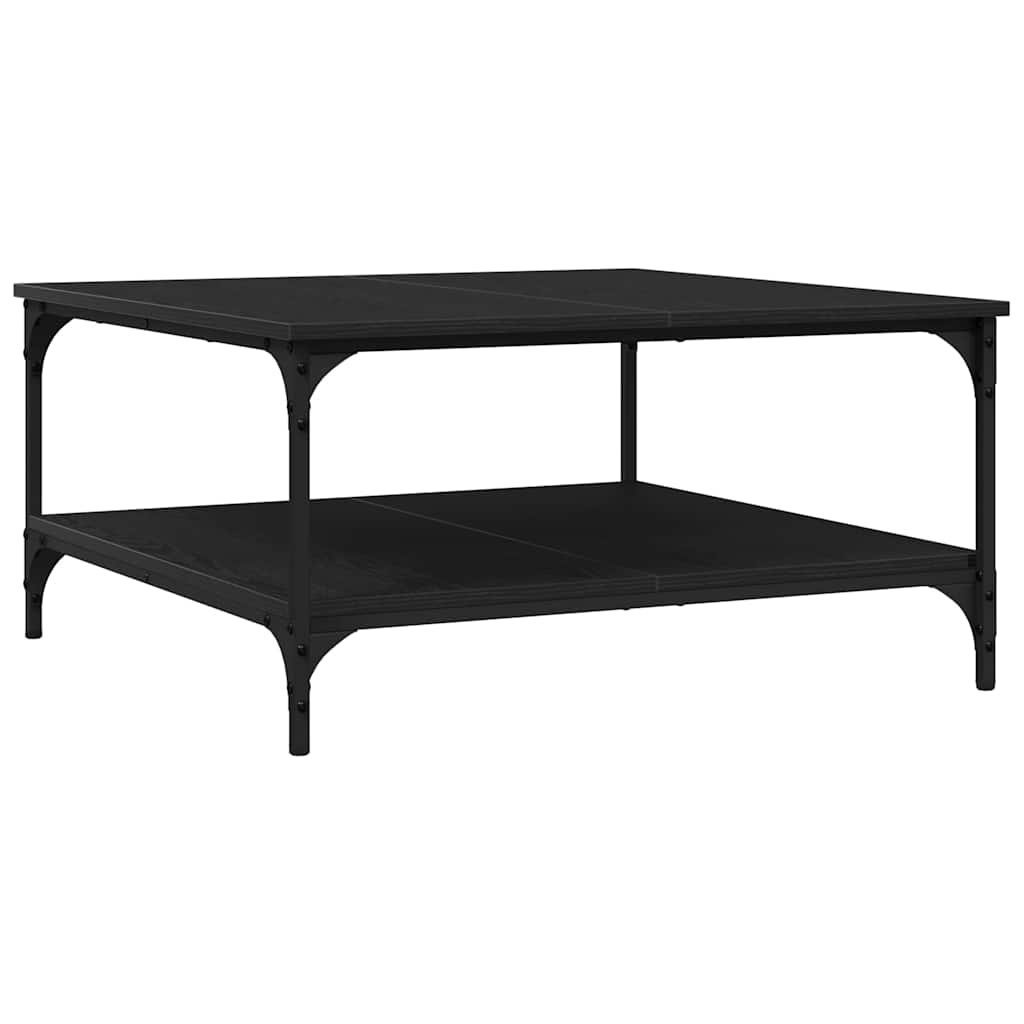 vidaXL Coffee Table Black oak 80 x 80 x 40 cm Engineered Wood 2