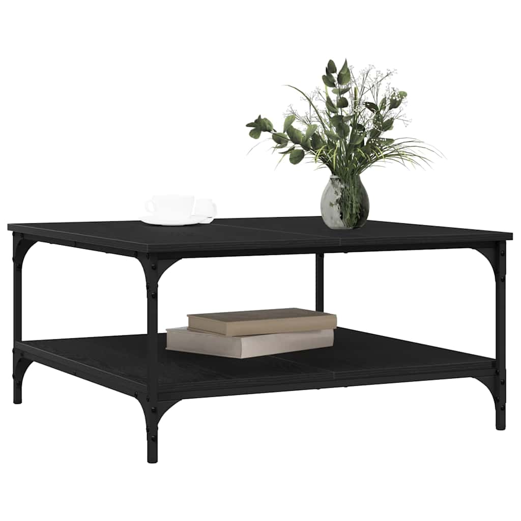 vidaXL Coffee Table Black oak 80 x 80 x 40 cm Engineered Wood 3