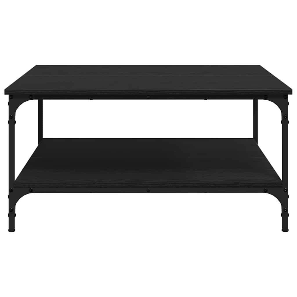 vidaXL Coffee Table Black oak 80 x 80 x 40 cm Engineered Wood 6