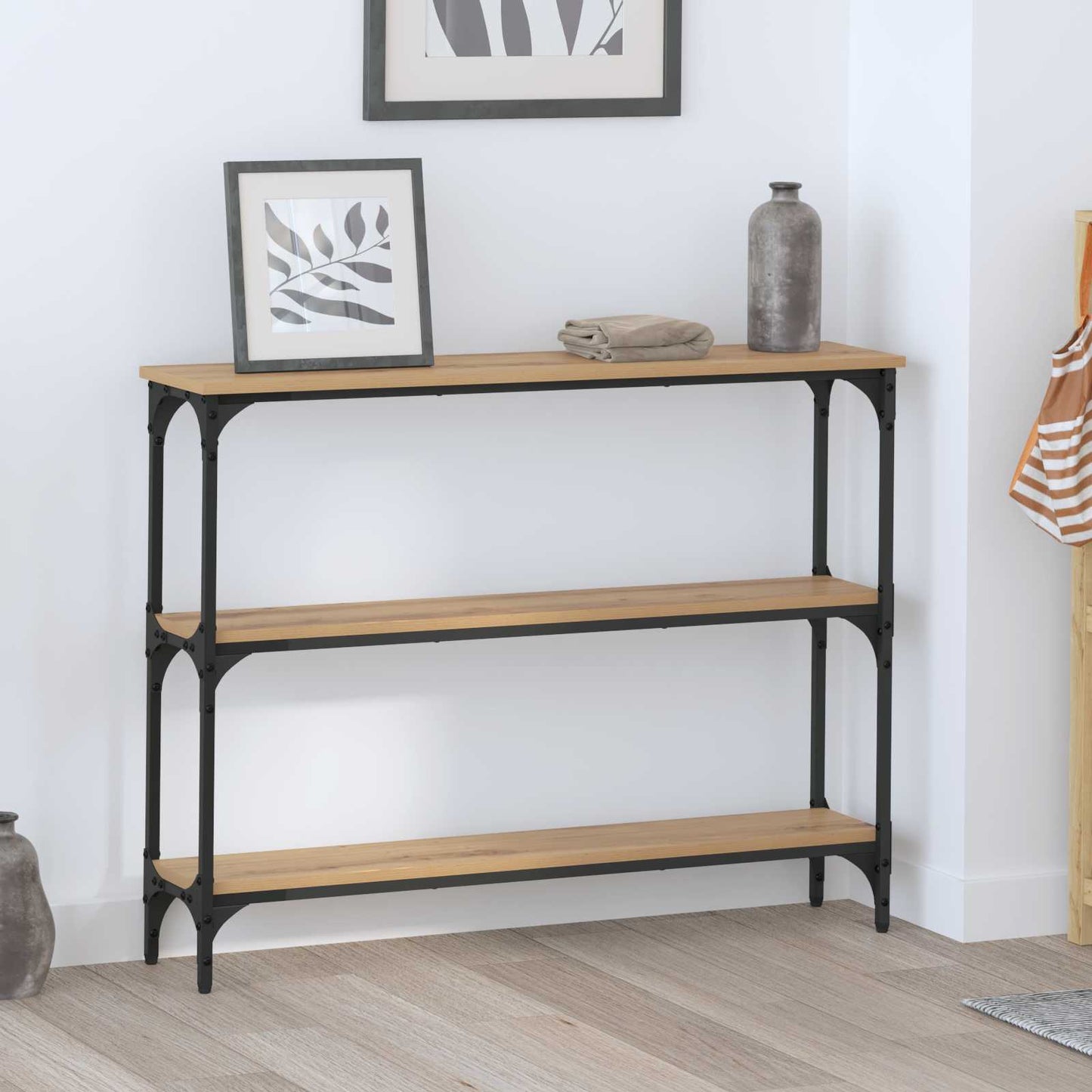 vidaXL Console Table Artisan Oak 100 x 22.5 x 75 cm Engineered Wood 1