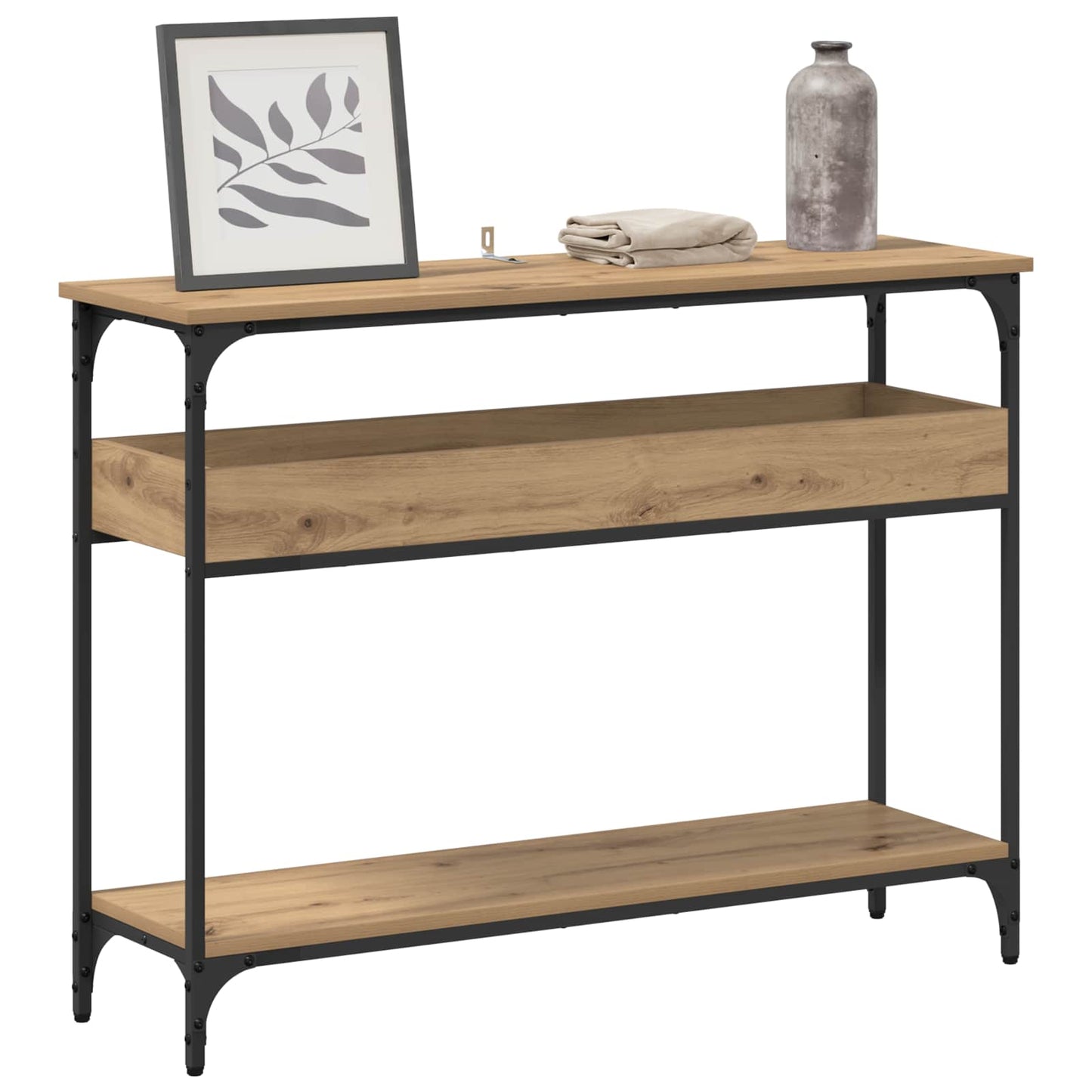 vidaXL Console Table Artisan oak 100 x 29 x 75 cm Engineered wood 3