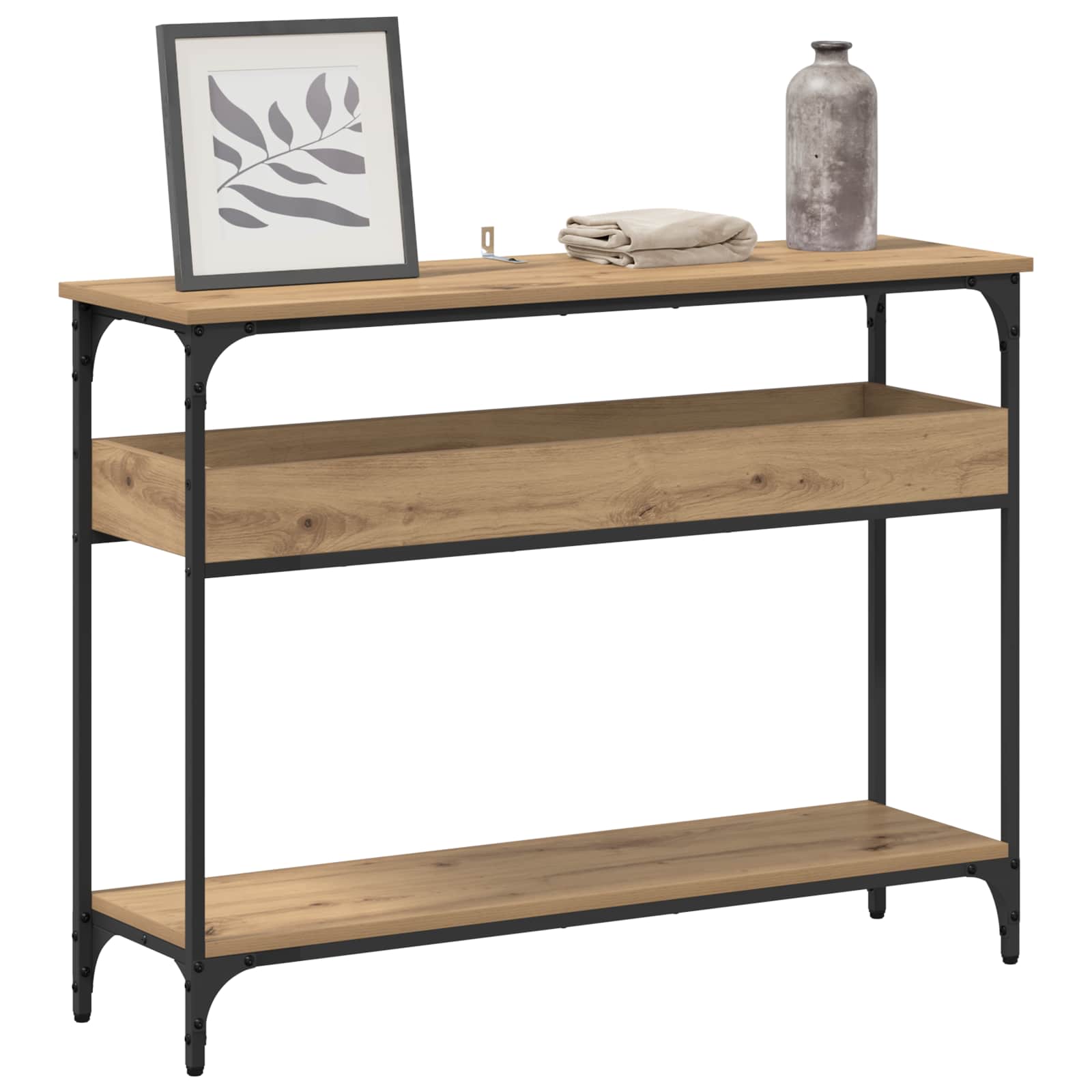 vidaXL Console Table Artisan oak 100 x 29 x 75 cm Engineered wood 3