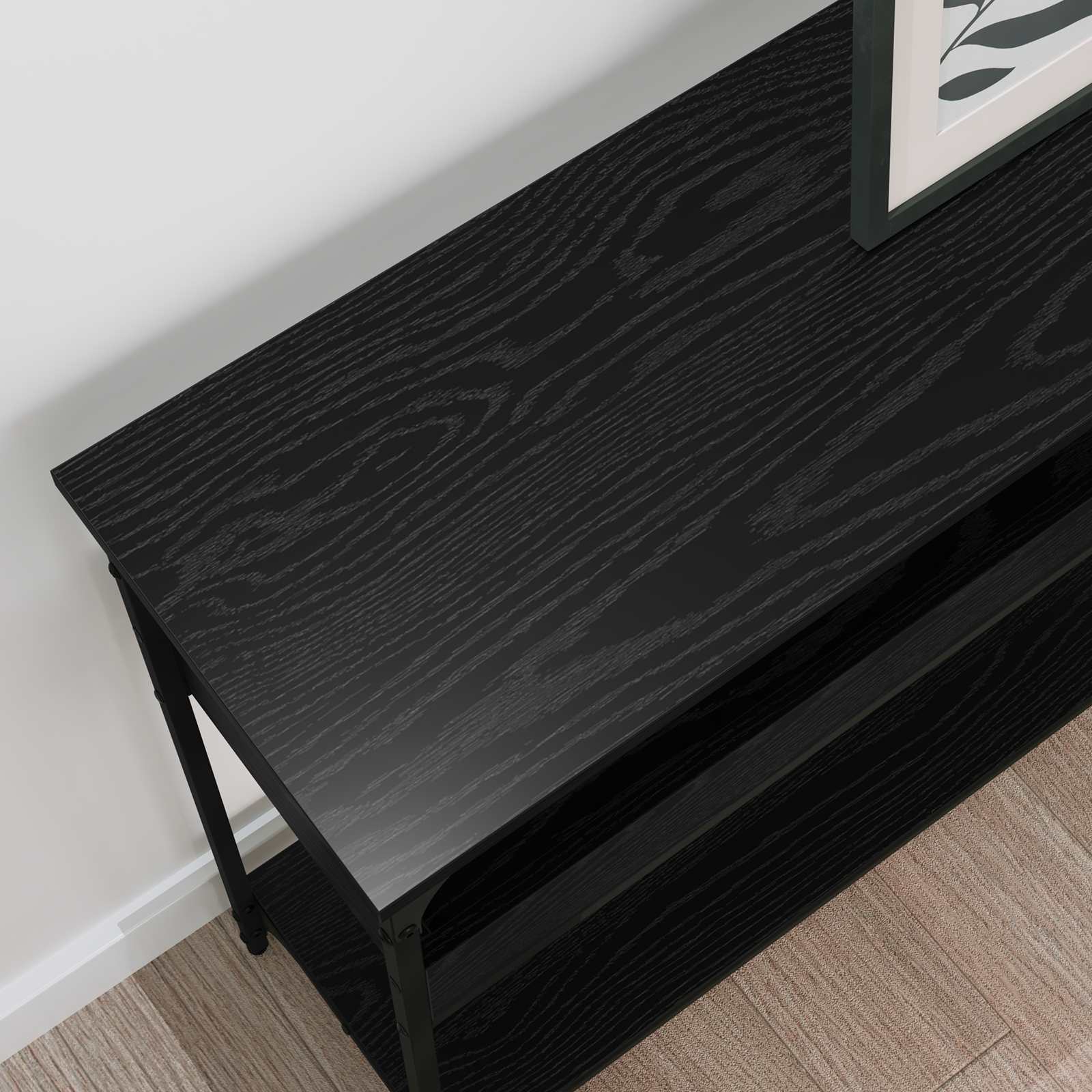vidaXL Console Table Black oak 100 x 29 x 75 cm Engineered wood 4