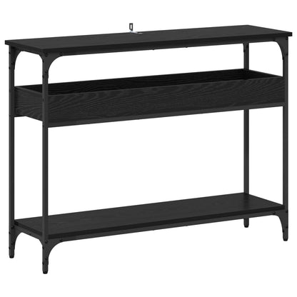 vidaXL Console Table Black oak 100 x 29 x 75 cm Engineered wood 2