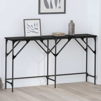vidaXL Console Table Black Oak 140 x 29 x 75 cm Engineered Wood 1