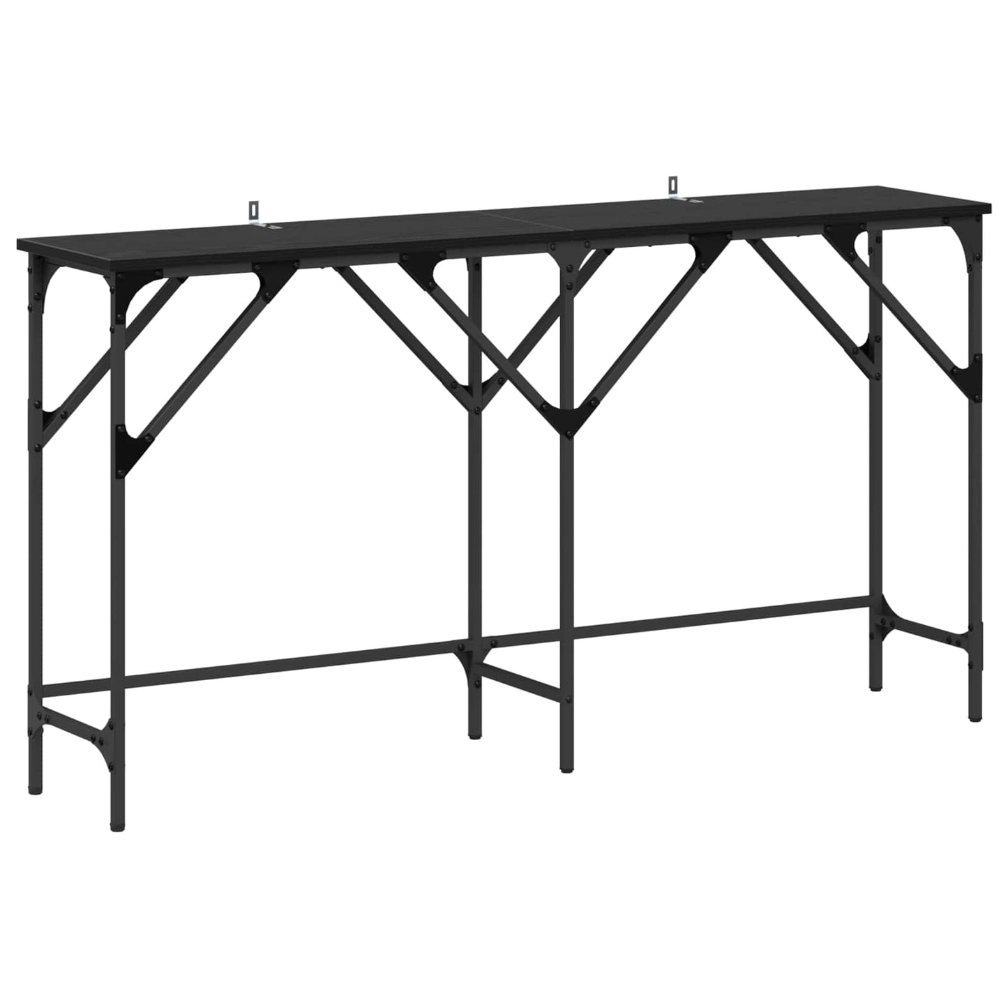 vidaXL Console Table Black Oak 140 x 29 x 75 cm Engineered Wood 2