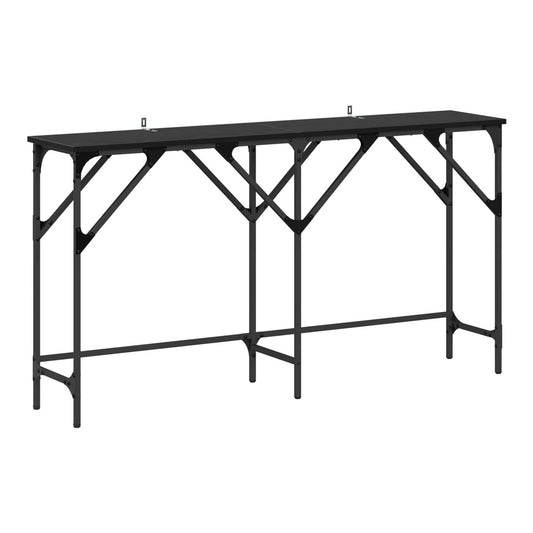 Console Table 180x29x75 cm Engineered Wood Black oak 140 cm