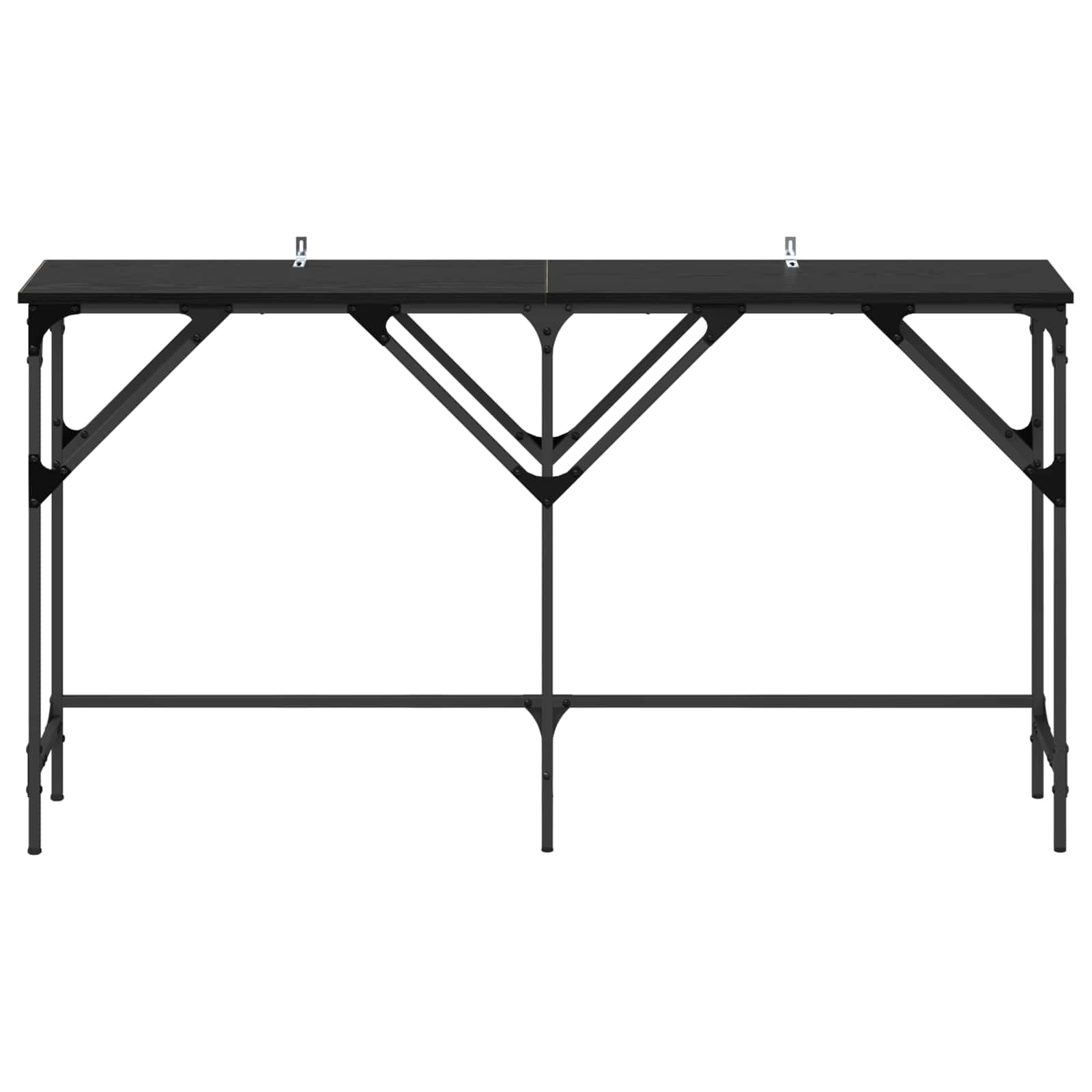 vidaXL Console Table Black Oak 140 x 29 x 75 cm Engineered Wood 5