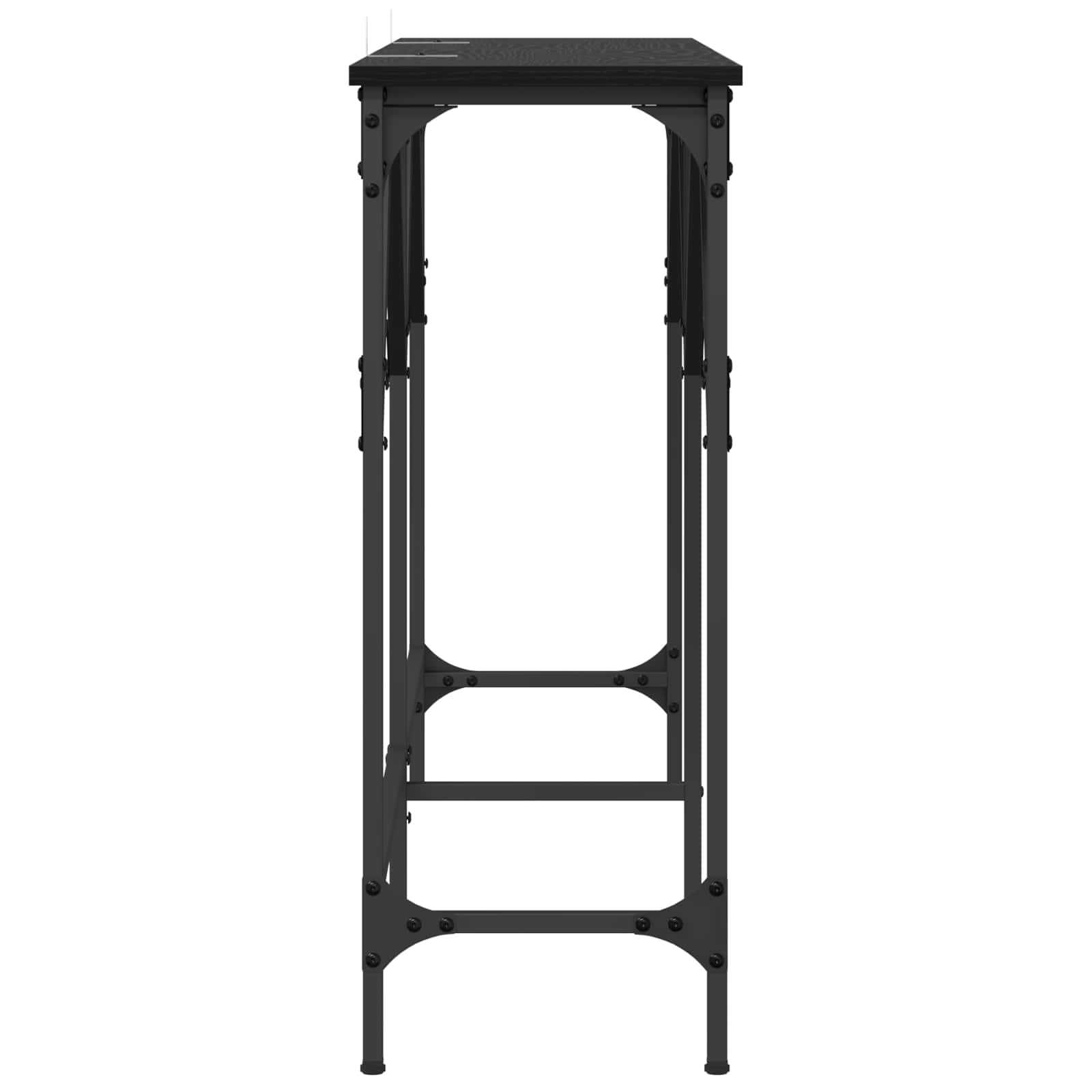 vidaXL Console Table Black Oak 140 x 29 x 75 cm Engineered Wood 6