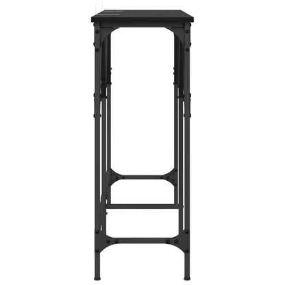 vidaXL Console Table Black Oak 140 x 29 x 75 cm Engineered Wood 6
