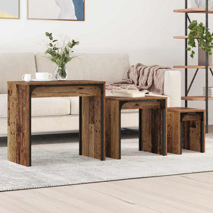 vidaXL Nesting Coffee Tables 3 pcs Engineered Wood