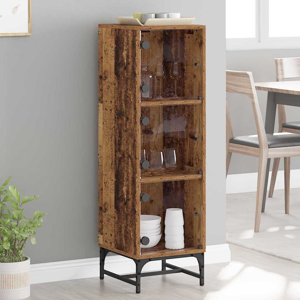 vidaXL Highboard with Glass Doors 35x37x120 cm