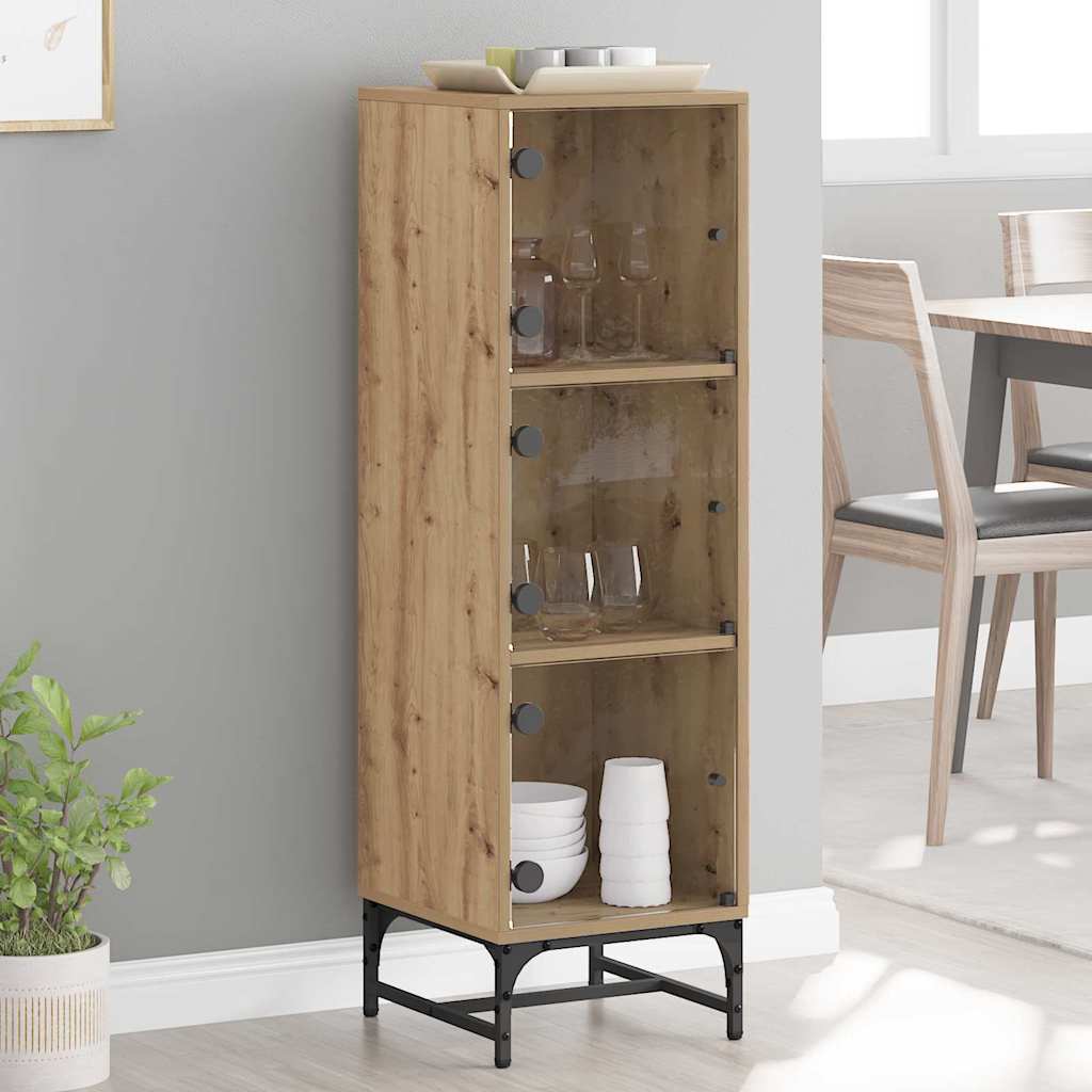 vidaXL Highboard with Glass Doors 35x37x120 cm