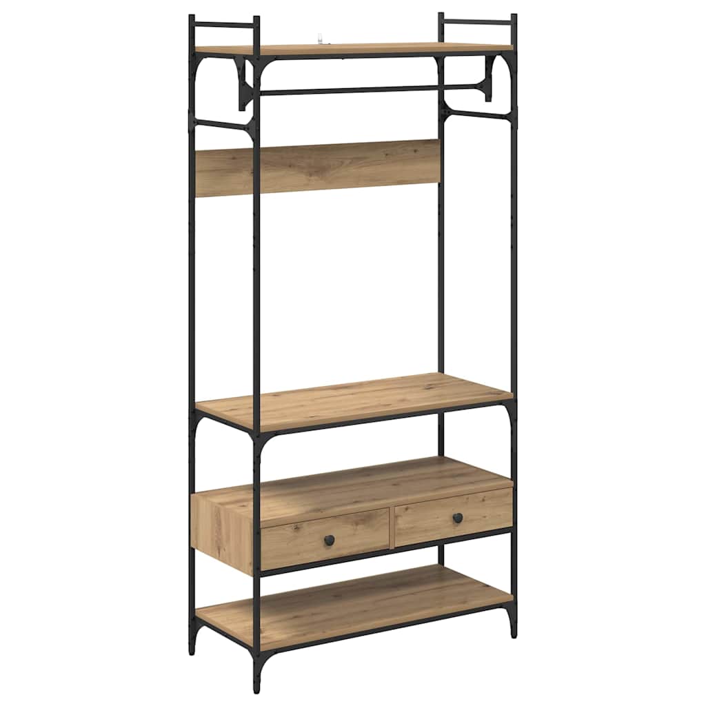 vidaXL Wardrobe Artisan oak 89 x 39 x 184.5 cm Engineered Wood 2