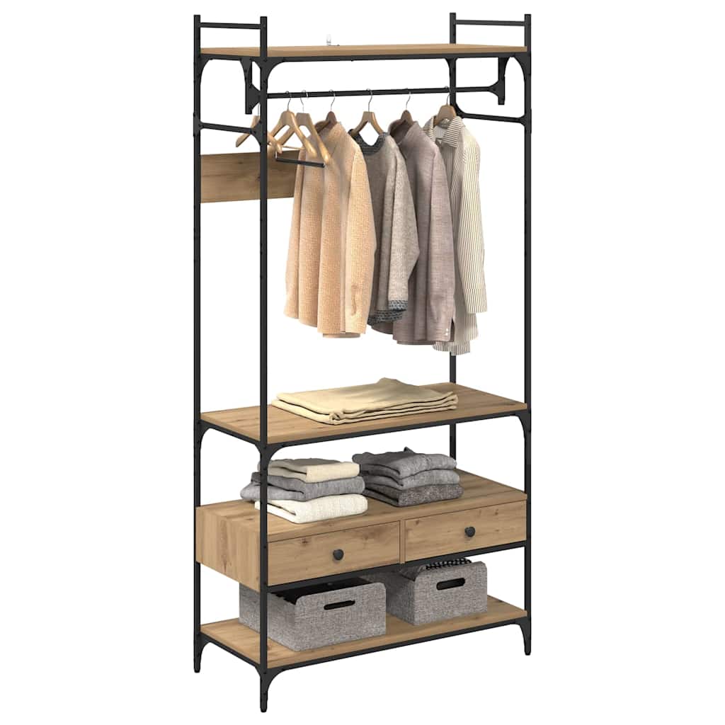 vidaXL Wardrobe Artisan oak 89 x 39 x 184.5 cm Engineered Wood 3
