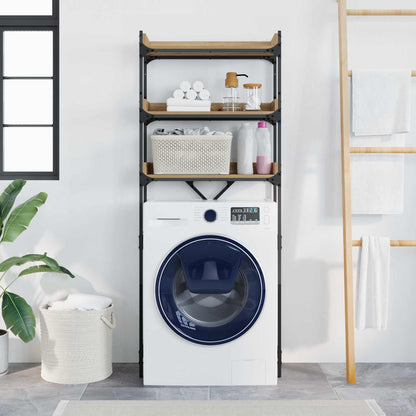 vidaXL Washing Machine Shelf with Shelf Artisan Oak 67 x 25 x 163 cm 4