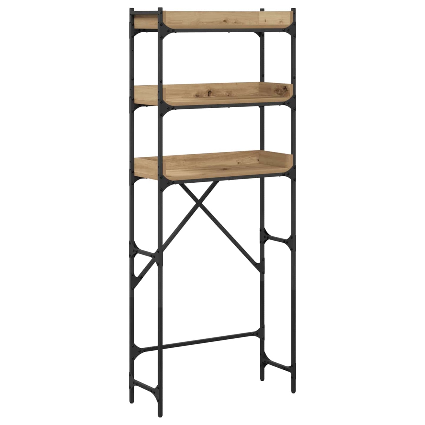 vidaXL Washing Machine Shelf with Shelf Artisan Oak 67 x 25 x 163 cm 2