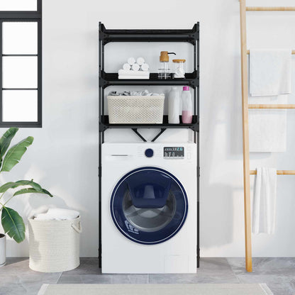 vidaXL Washing Machine Shelf with Shelf Black 0ak 67 x 25 x 163 cm 4