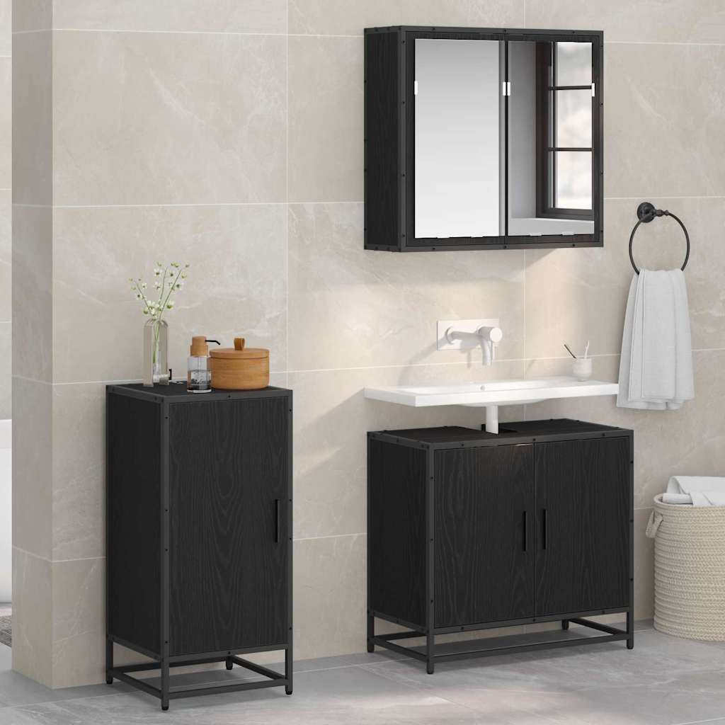vidaXL Sideboard Black Oak 35.5 x 35 x 76 cm 1