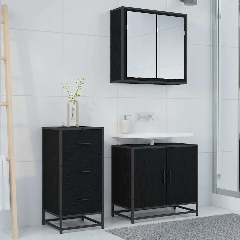 vidaXL Sideboard Black Oak 35.5 x 35 x76 cm 4