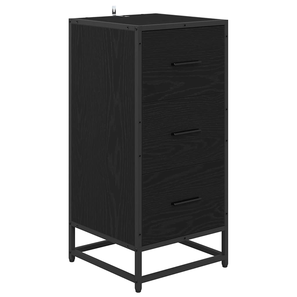 vidaXL Sideboard Black Oak 35.5 x 35 x76 cm 2