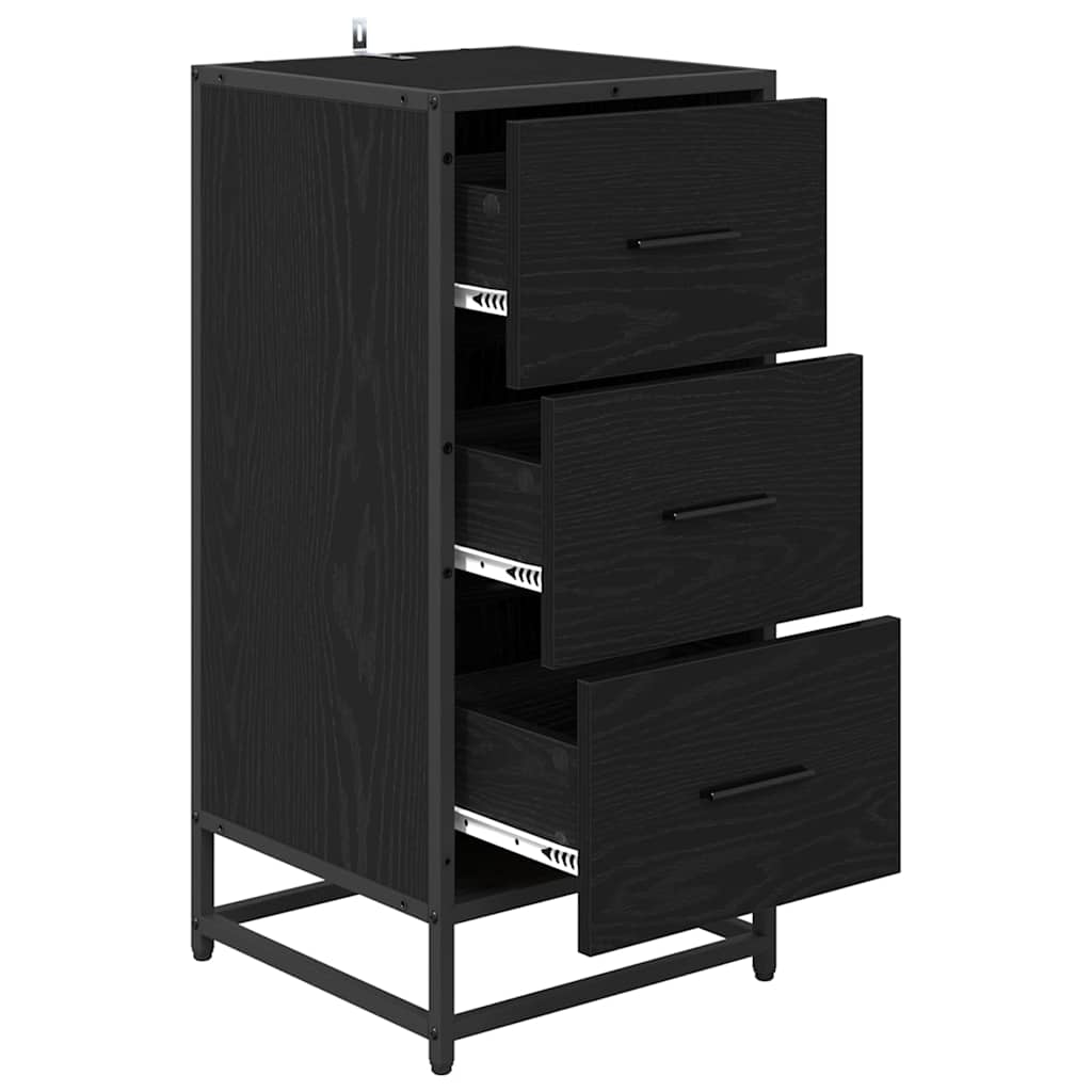 vidaXL Sideboard Black Oak 35.5 x 35 x76 cm 5