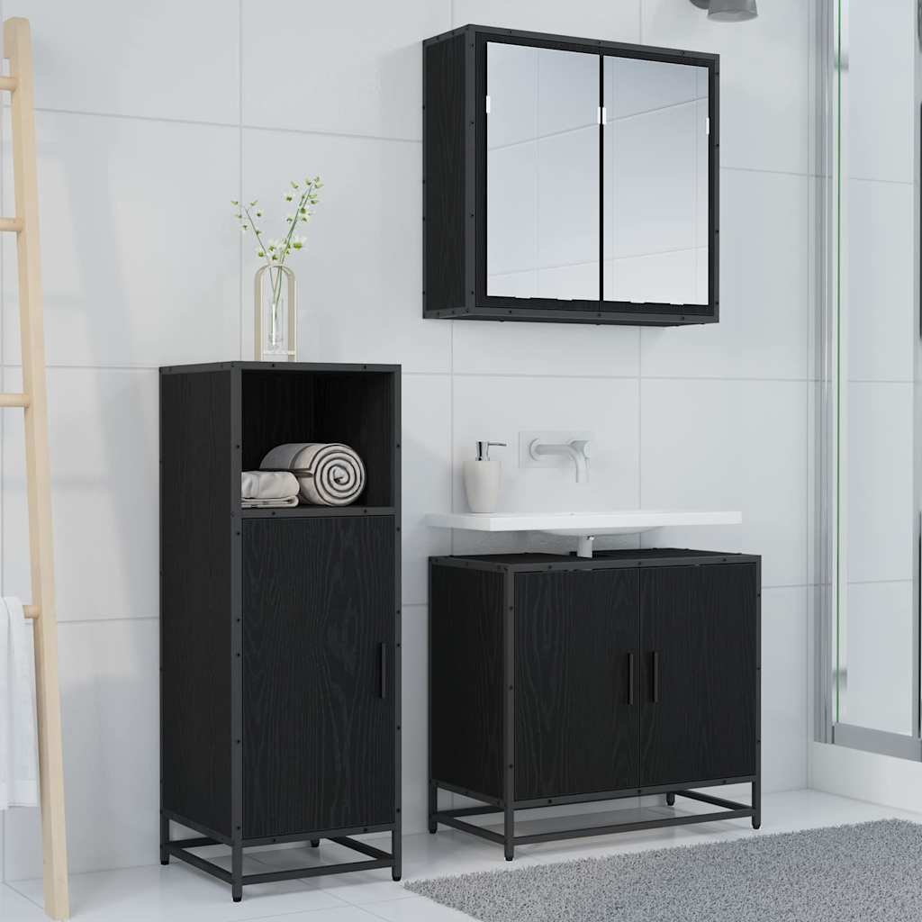 vidaXL Bathroom Furniture Set Black Oak 35 x 37.5 x 100 cm 4