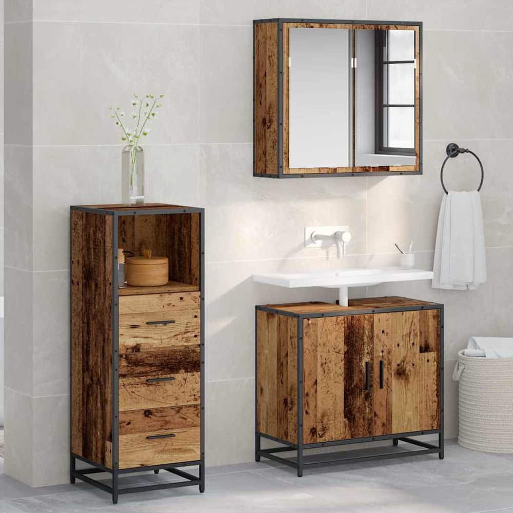 Bathroom Cabinet 35x37,5x100 cm Engineered Wood Old wood