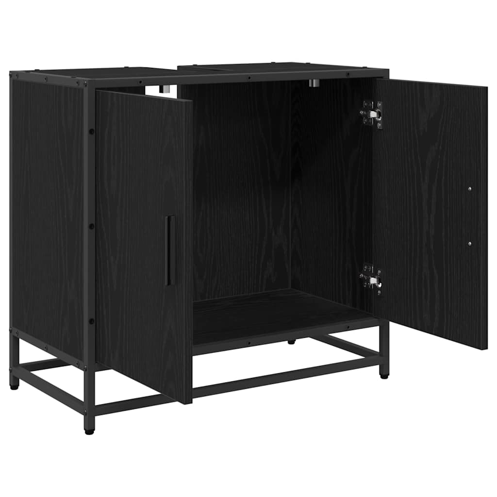 vidaXL Bathroom Sink Cabinet Black Oak 65 x 33 x 60 cm Engineered wood 5