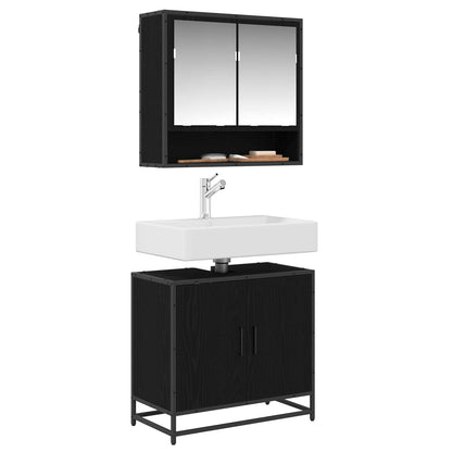 vidaXL Bathroom Sink Cabinet Black Oak 65 x 33 x 60 cm Engineered wood 3