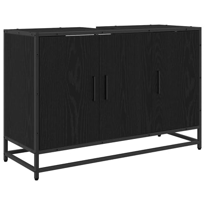 Bathroom Sink Cabinet 90x33x60 cm Engineered Wood Black oak