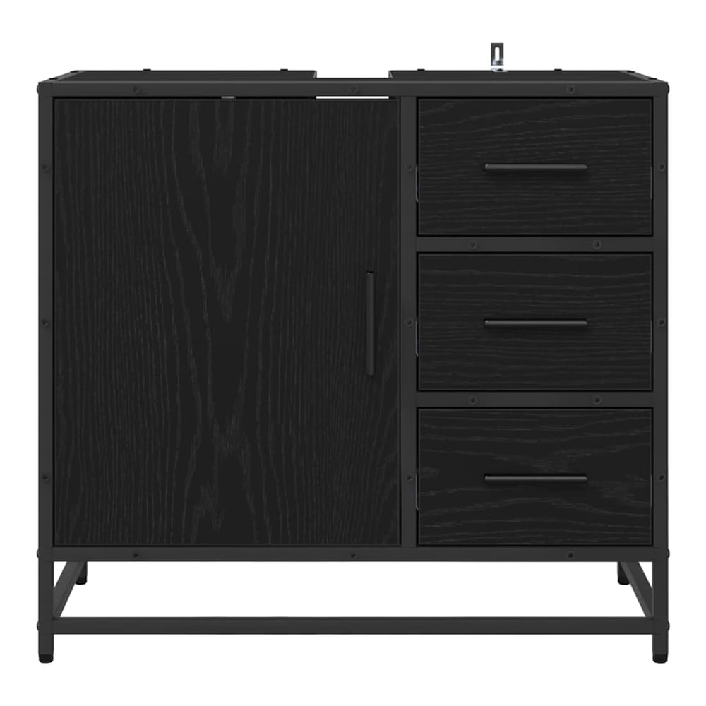 Bathroom Cabinet 65 x 33 x 60 cm Engineered Wood Black oak