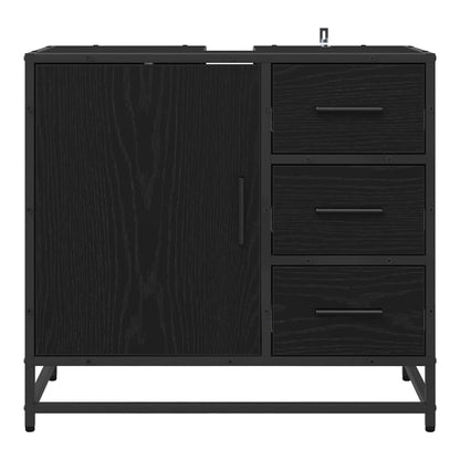 Bathroom Cabinet 65 x 33 x 60 cm Engineered Wood Black oak