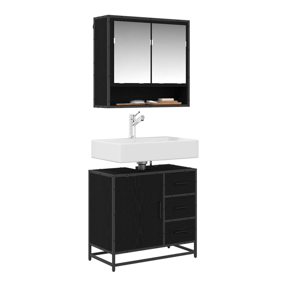 Bathroom Cabinet 65 x 33 x 60 cm Engineered Wood Black oak