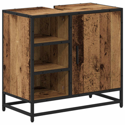 vidaXL Bathroom Cabinet Old Wood 65 x 33 x 60 cm Engineered Wood 2
