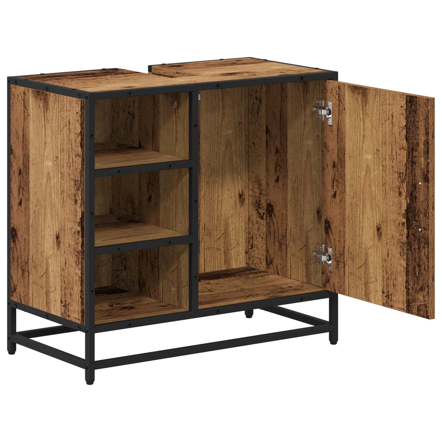 vidaXL Bathroom Cabinet Old Wood 65 x 33 x 60 cm Engineered Wood 5