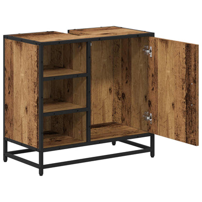 vidaXL Bathroom Cabinet Old Wood 65 x 33 x 60 cm Engineered Wood 5