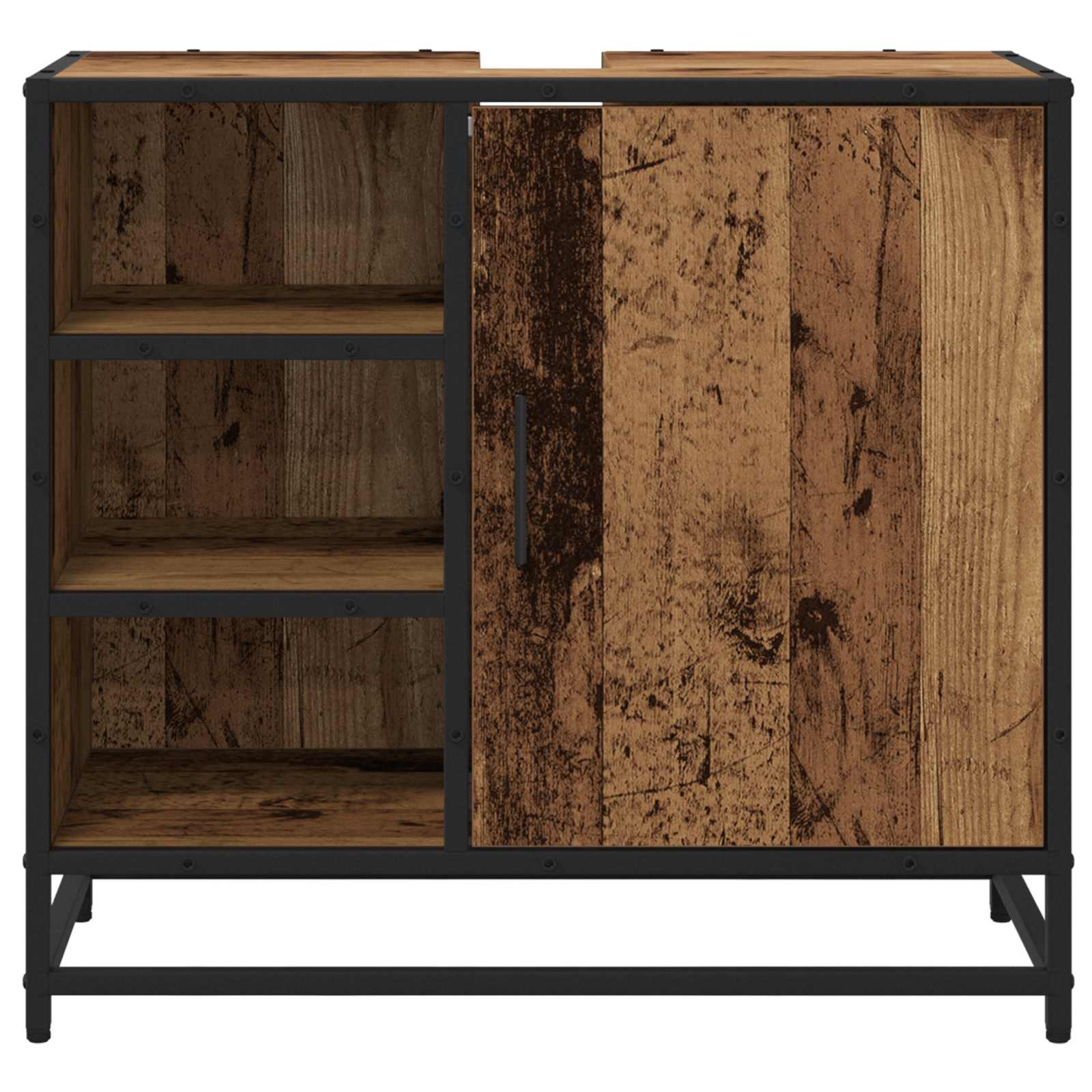 vidaXL Bathroom Cabinet Old Wood 65 x 33 x 60 cm Engineered Wood 6