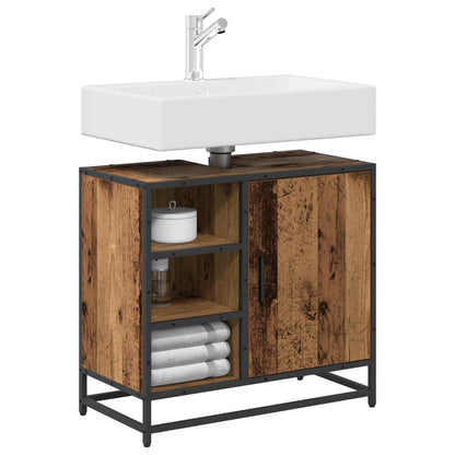 vidaXL Bathroom Cabinet Old Wood 65 x 33 x 60 cm Engineered Wood 3