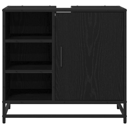 vidaXL Bathroom Cabinet Black Oak 65 x 33 x 60 cm Engineered Wood 6