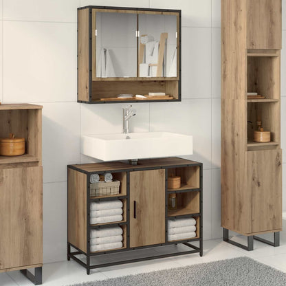 Bathroom Sink Cabinet 80x33x60 cm Engineered Wood Artisan oak