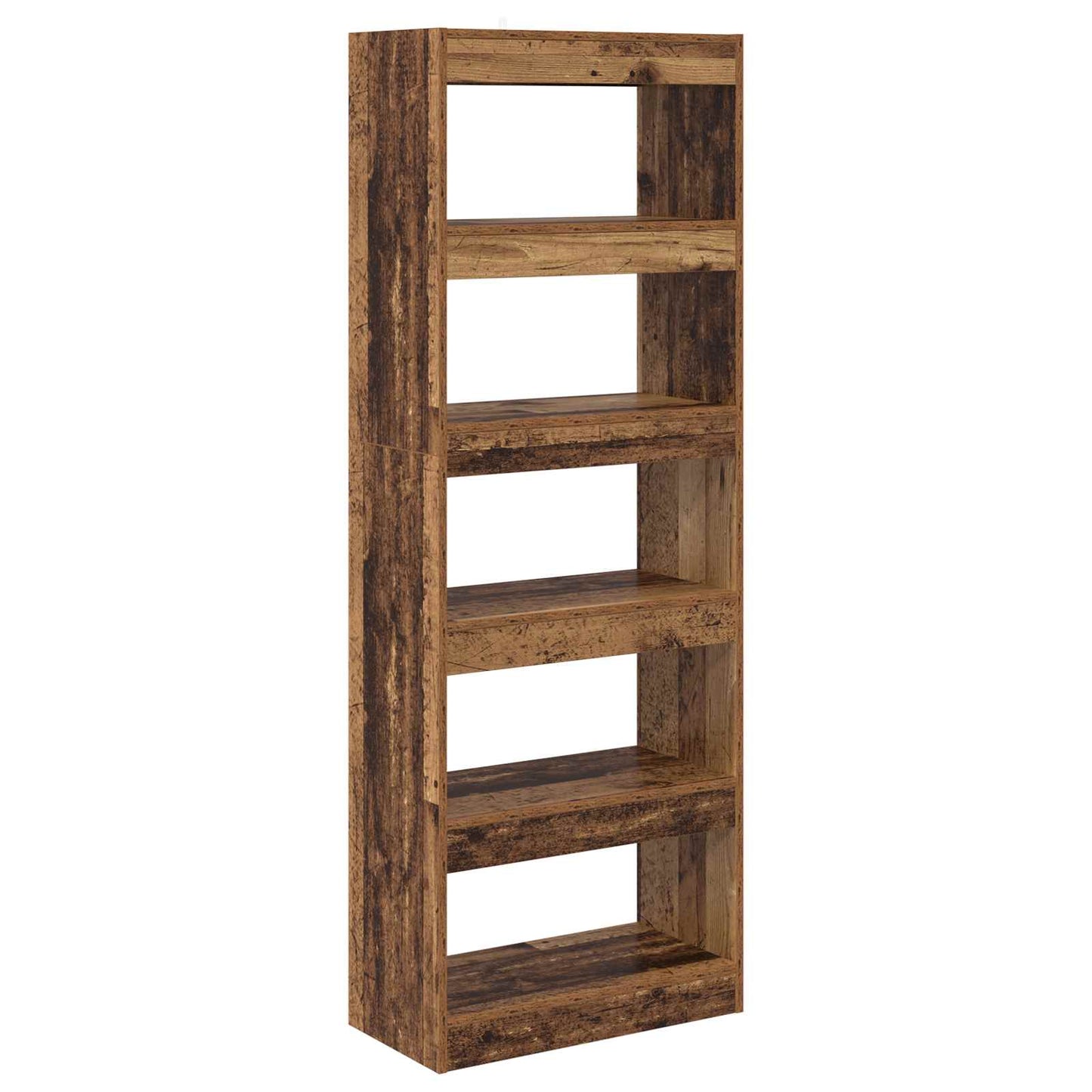 vidaXL Book Cabinet 5-Tier 60 x 30 x 166 cm Engineered Wood Old wood 2