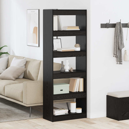 vidaXL Book Cabinet 5-Tier 60 x 30 x 166 cm Engineered Wood Black oak 1