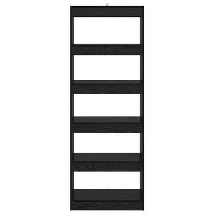 vidaXL Book Cabinet 5-Tier 60 x 30 x 166 cm Engineered Wood Black oak 5