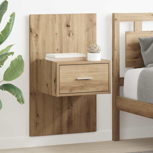 Wall-mounted Bedside Cabinets Artisan oak