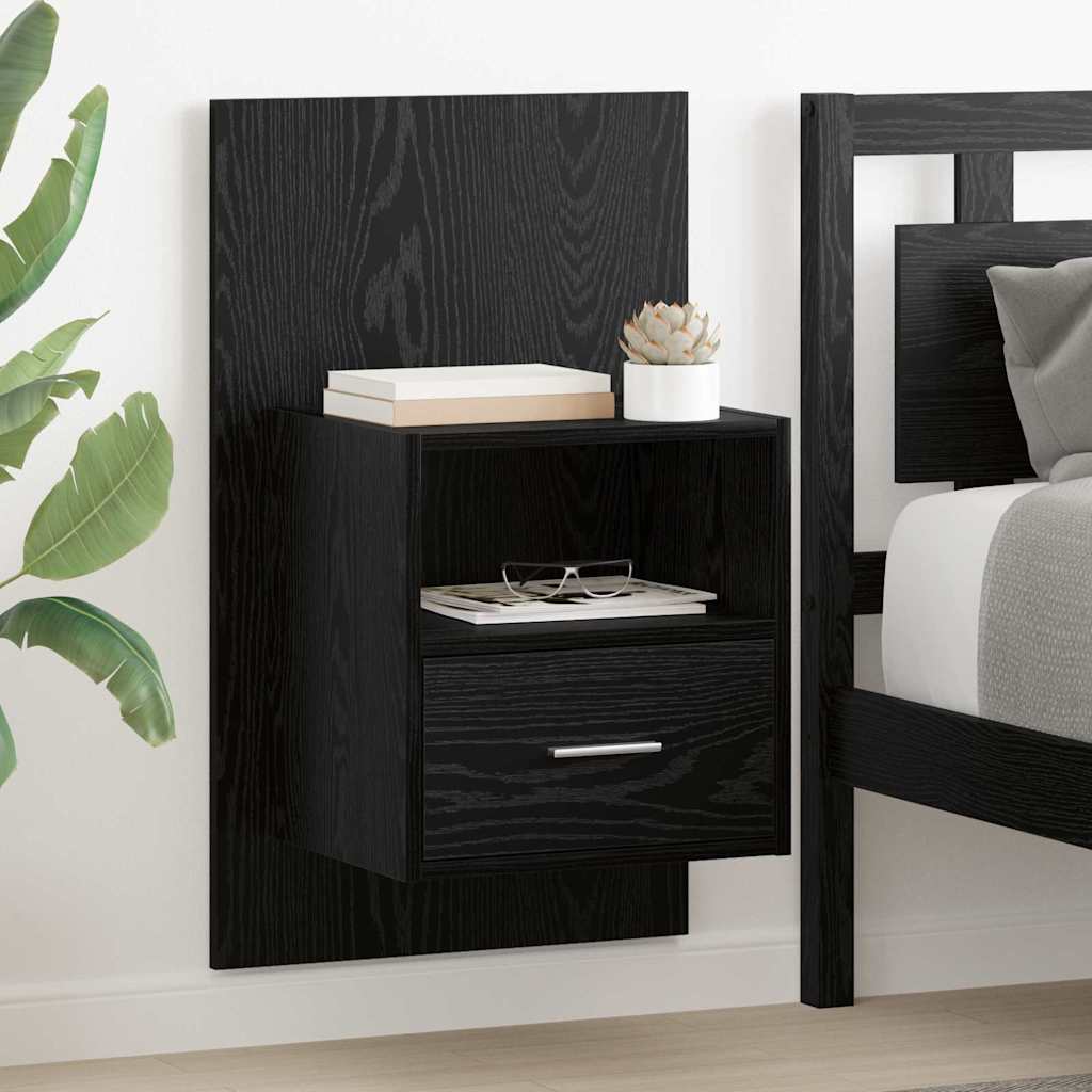 vidaXL Bedside Cabinet 2 pcs Black Oak 50 x 32.5 x 80cm 1